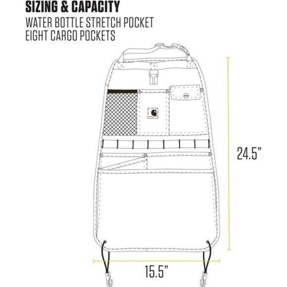 Universal Car Seat Back Organizer with Pockets MOLLE Hook Water Resistant - Picture 2 of 7
